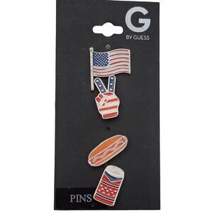 G By Guess American Flag Peace, Sandwich, Can Tack Pin Set K202